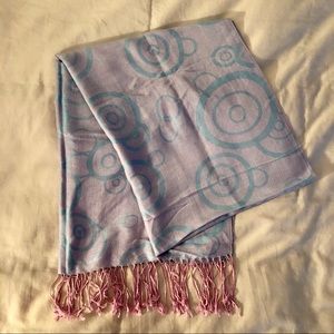 NWOT silk pashmina wrap in light blue/lavender